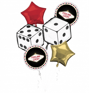 Casino Feeling Lucky 5-Balloon Bouquet Party Supplies Decorations Ideas Novelty Gift 474140