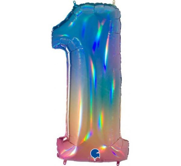 Grabo Jumbo Number 1 Rainbow Balloon Party Supplies Decorations Ideas Novelty Gift 668113 811RH