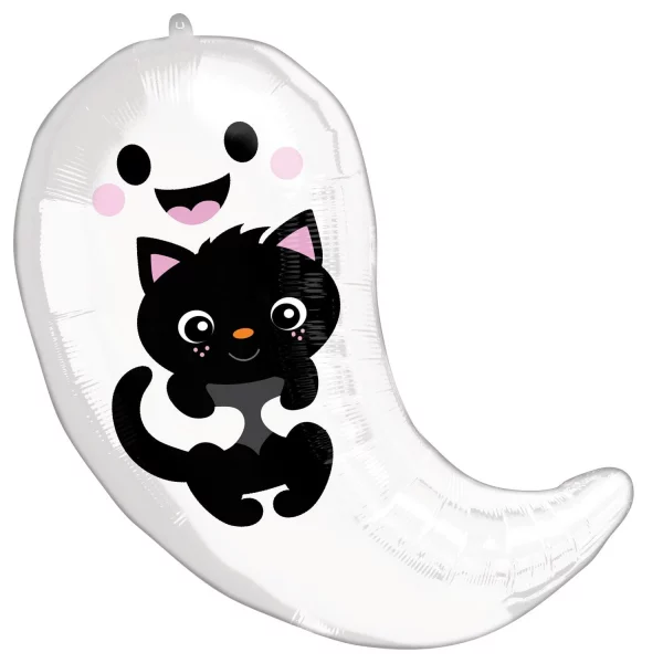 Ghost With Cat Halloween 19in Shape Balloon Party Supplies Decoration Ideas Novelty Gift 41951