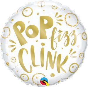 Pop Clink Fizz Bubblies 18in Balloon Party Supplies Decorations Ideas Novelty Gift 15043