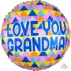 Love You Grandma Triangles 18in Balloon Party Supplies Decoration Ideas Novelty Gift 35887
