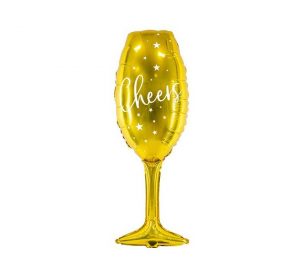 Gold Champagne Flute Cheers 31in Shape Balloon Party Supplies Decorations Ideas Novelty Gift FB52M-019