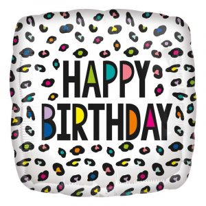 Rainbow Leopard Print Birthday 18in Balloon Party Supplies Decorations Ideas Novelty Gift 41306