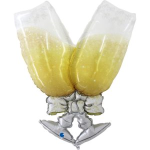 Double Champagne Glasses 41in Shape Balloon Party Supplies Decorations Ideas Novelty Gift 72035TE