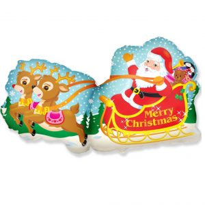 Santa Sleigh 37in Shape Balloon Party Supplies Decorations Ideas Novelty Gift 901519