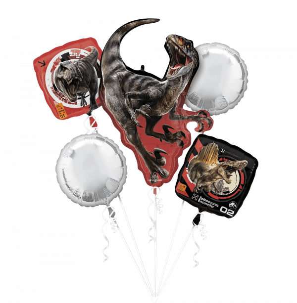 Jurassic World Rebirth 5-Balloon Bouquet Party Supplies Decoration Ideas Novelty Gift 48114