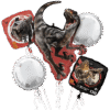 Jurassic World Rebirth 5-Balloon Bouquet Party Supplies Decoration Ideas Novelty Gift 48114