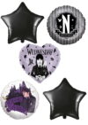 Wednesday Addams Black 5-Balloon Bouquet Party Supplies Decoration Ideas Novelty Gift