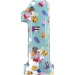 Peppa Pig Jumbo Number 1 Balloon Balloon Party Supplies Decorations Ideas Novelty Gift L251