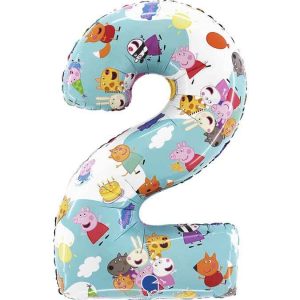 Peppa Pig Jumbo Number 2 Balloon Party Supplies Decorations Ideas Novelty Gift L252