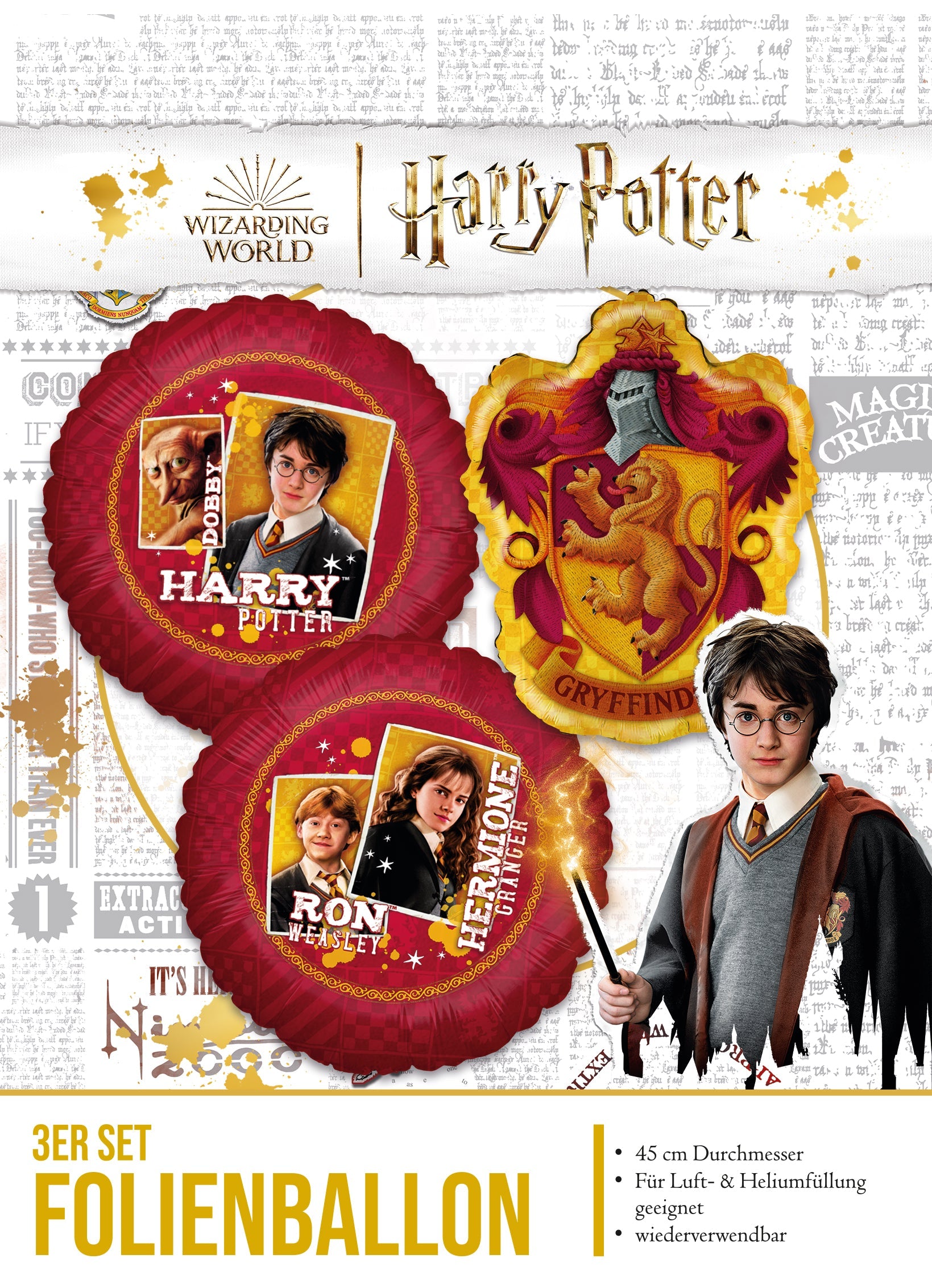 18in 3-Balloon Harry Potter Bouquet Party Supplies Decorations Ideas Novelty Gift